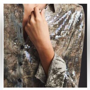 NWT Anthropologie Pilcro Shrunken Sequin Blouse XXS